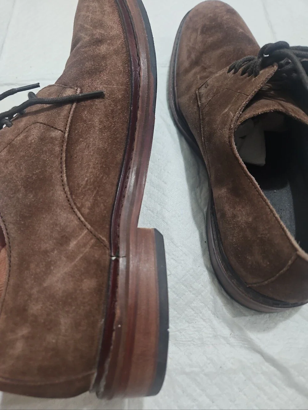 Cole Haan Men's Brown Suede Derby Shoes - Classic Lace-Up Dress Shoes Sz 9.5